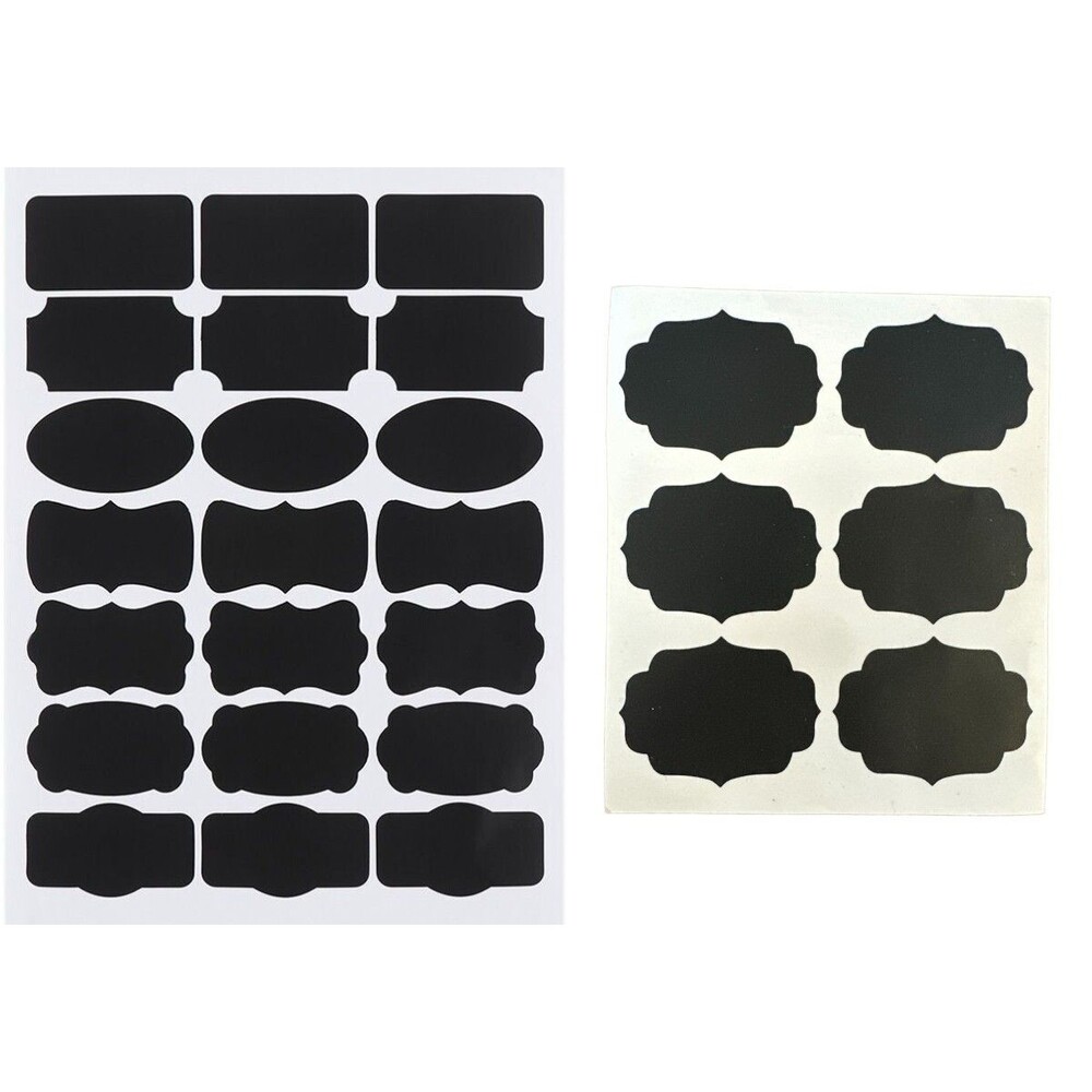 Chalkboard Labels 3.5"×2" Pack of 96 Stickers - Different Shapes